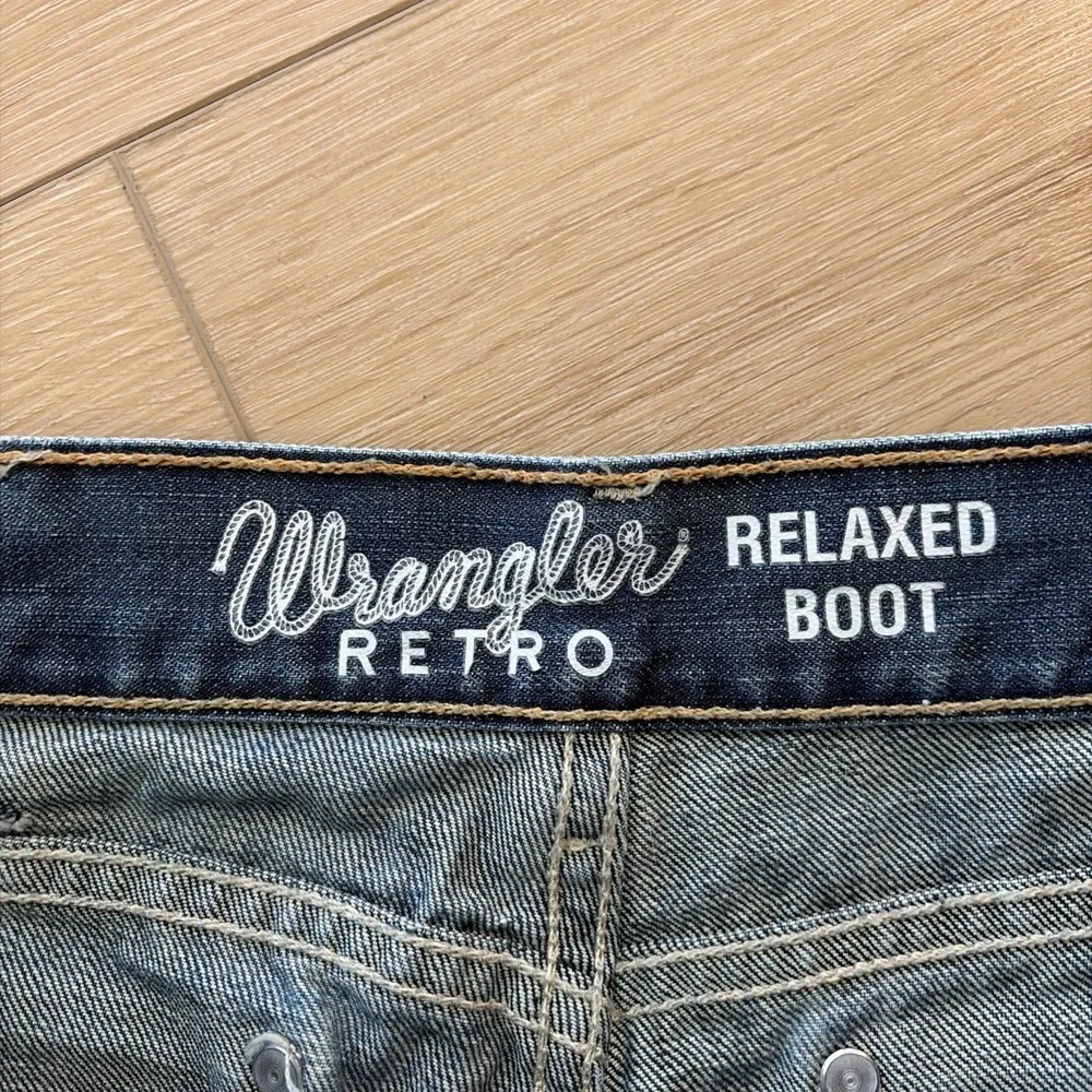 Wrangler Retro Jeans Mens 32x32(30.5)Blue Relaxed Boot Cut Denim Western Rodeo